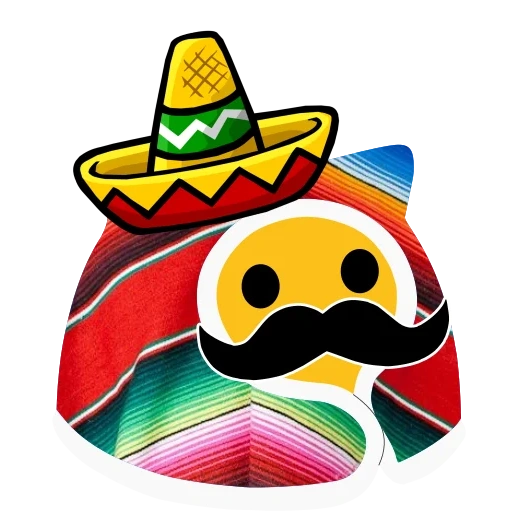 sombrero, sombrero avec moustache, expression large, sombrero mexicain, tacos mexicains