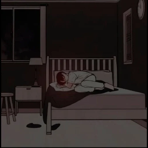 darkness, people, anime dark color, painting night, sad animation