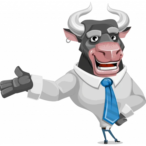 touro, vaca, masculino, palavra de vaca popular, bull businessman cartoon vector character aka barry the bull