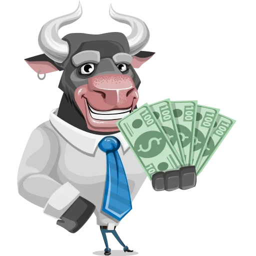 bull, dinheiro, bull money, rede de desenhos animados, ilustração de vaca