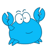 krabbe, blaue krabbe, emoji crab, krosh zeichnung, animierte krabbe