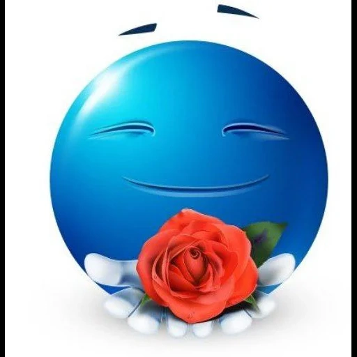rosa sourire, sourire bleu, smiley est bleu, rose souriante, smiley est bleu