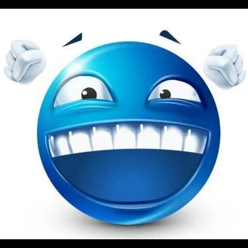 blue smile, blue smiley laughs, smiley is blue funny, blue smiling smiley