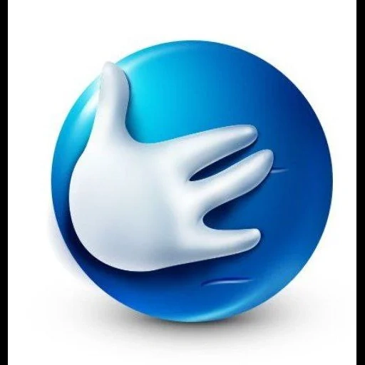 das symbol in form einer hand, das blaue smiley, like 3d icons, smiley blue hand, very emotional emoticons blau