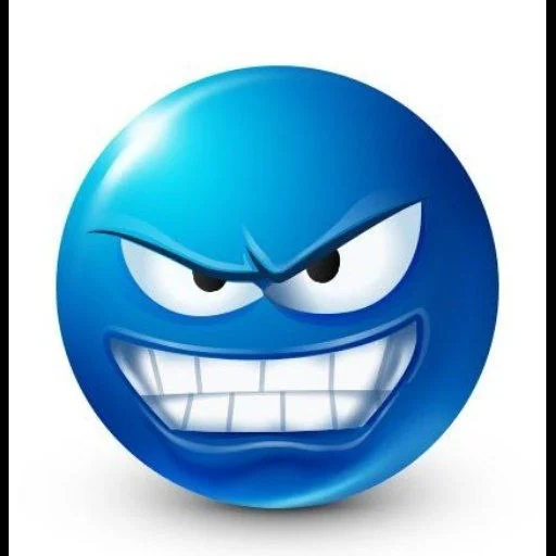 o sorriso é azul, risada maléfica, smiley é azul, sorriso azul mal, blue smiley com um sorriso