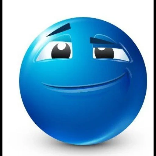 sourire bleu, emoji bleu, émoticônes bleues, blue smiley est en colère, triste souriant bleu
