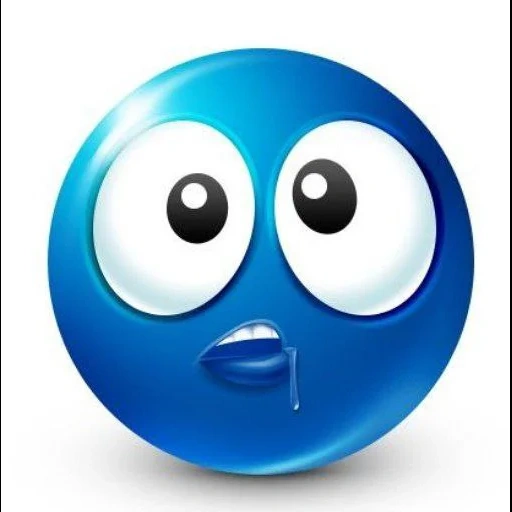 smiley is blue, evil blue smile, the emoticons are funny, evil blue smiley, blue smiley cries