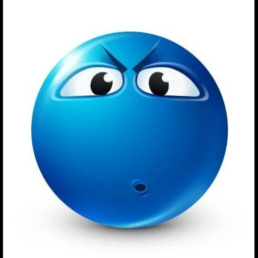 sorriso blu, emoticon blu, le emoticon sono divertenti, la faccina è seria, cerchio blu sorridente
