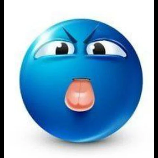 blue emoticons, the smiley is cheerful, the emoticons are funny, smiley is blue funny, offended smiley with a tongue