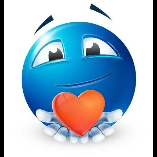 blue smile, blue emoji, blue smiley, smiley love, blue smiley in love