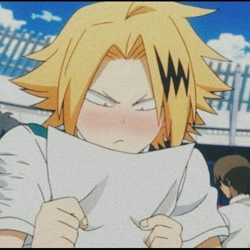 аниме, каминари денки, kaminari denki, фигурка каминари денки, denki kaminari aesthetic