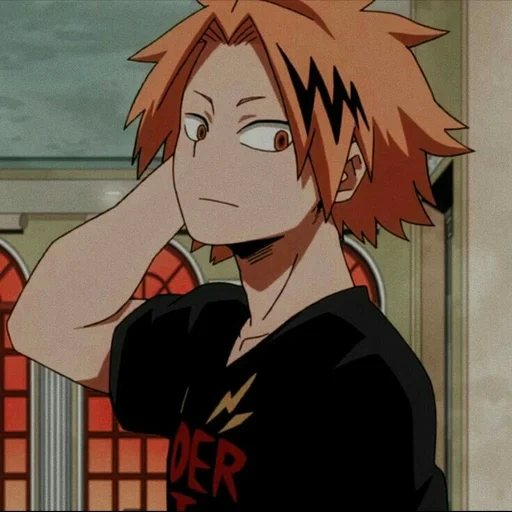 райдзин, каминари, kaminari denki, аниме персонажи, aesthetic anime icon геройская академия киришами эйджиро