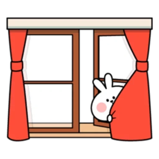 ventana, conejo, oscuridad, dibujos de kawaii, dibujo de conejo