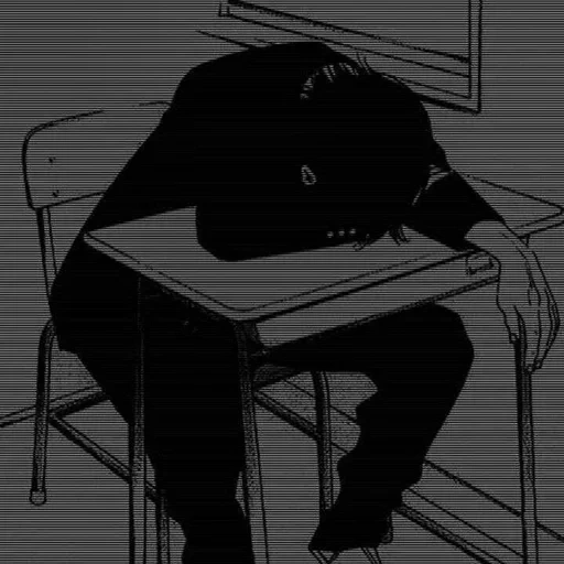 anime, orang, anime sedih, itu kesepian, anime berbaring di meja