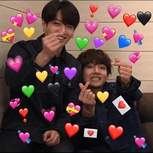 bts heart, bts hearts, bts valentines, bts chonguk heart, san valentín coreanos