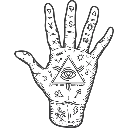 tanda tanda telapak tangan, stiker elit, tanda tanda okultisme, tanda okultisme dengan tangan, buku intuitif astra taylor