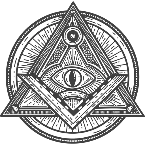 símbolo masónico, símbolo de la escuela de luz, el símbolo del ojo completo, símbolo de la masonería de la escuela illuminati, masonic simboliza el ojo completo
