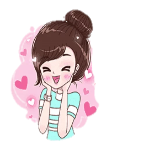 girl, korean, cute cartoon, the girl is sweet, lovely girls drawings