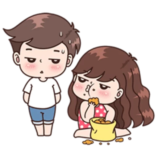 un couple, boobib mignon, dessins mignons, dessins de couples, dessins de couples mignons