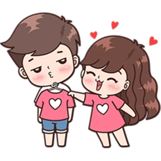 une paire, un beau couple, motif de couple mignon, stickers couple mignon, cartoon lovers