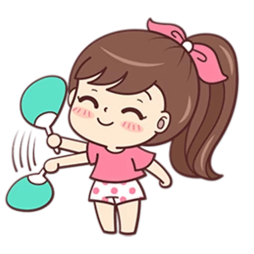 clipart, menina, cartoon fofo, desenhando uma garota, garota