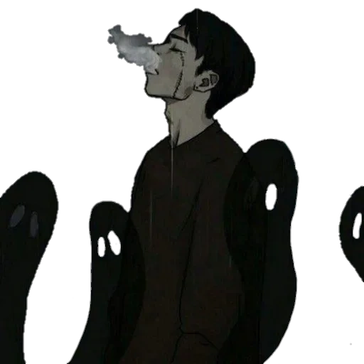 дым, парень, темнота, человек, аватар депрессия