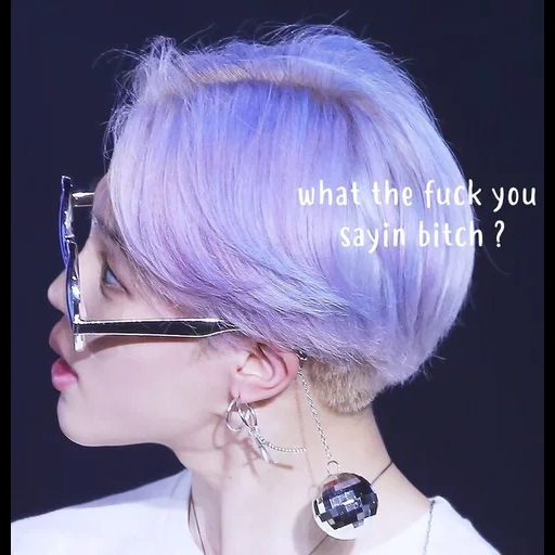 bts qimin, jimin bts, chi min put on these earrings, 190323 lys in hong kong jimin, park ji-min's purple hair