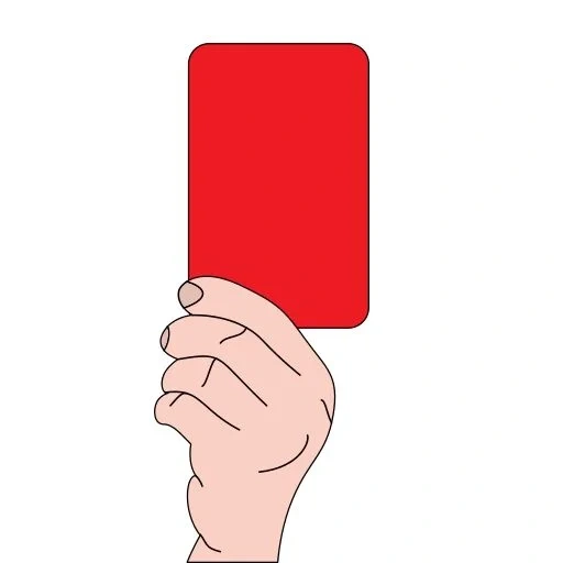 mão, cartão vermelho, cartão vermelho, mão com um cartão vermelho, desenho do cartão vermelho
