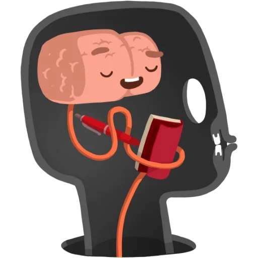 brain, chalk plate, brain illustration, brain cartoon