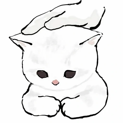 anime dog sryzovka, srynces hewan hewan, digter membuat sketsa sketsa, sketsa gambar termanis, kucing lucu memeluk template
