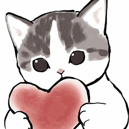 desenhos de gatos fofos, desenhando um gato doce, gatinho desenho fofo, desenhos de gatos fofos, desenho de coração gatinho