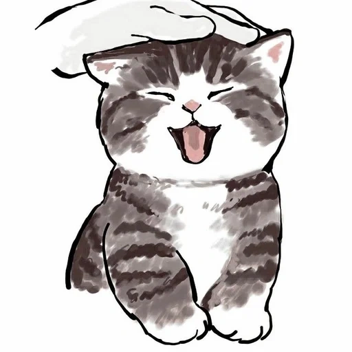 кот рисунок, коты mofu sand, животные милые, котик иллюстрация, иллюстрация кошка