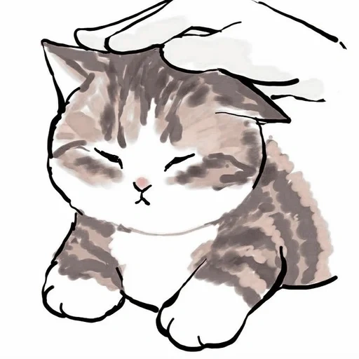 muff sand cat, illustrated cat, cute cat pattern, cute cat pattern, lovely seal picture