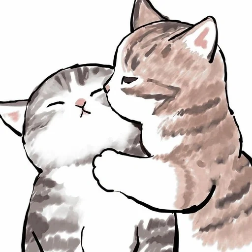 mofu sand cats, ilustração de gatos, ilustração de um gato, desenhos de gatos fofos, desenhos de gatos fofos