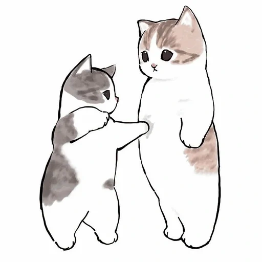 gatos picchi, mofu sand cats, ilustração de um gato, gatos desenhos fofos, desenhos de gatos fofos