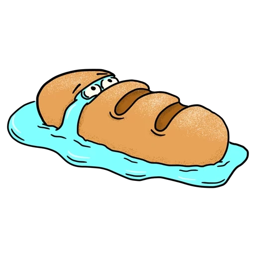 pão, cachorro-quente, pão de clipe, ilustração de pão, pão de desenho animado