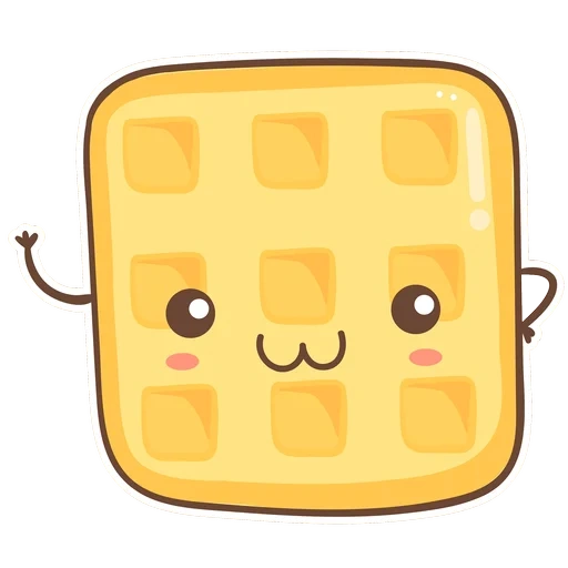 emoji, petit-déjeuner, kawai vafli, cher pain