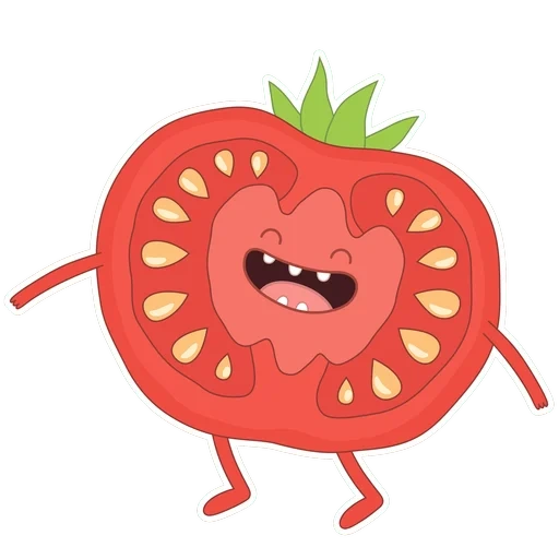 evil tomato, tomato of children, tomato with eyes, funny tomato, stubbing strawberries