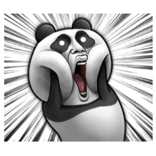 panda en colère, panda panda, personnage de panda, beau panda, autocollants de panda