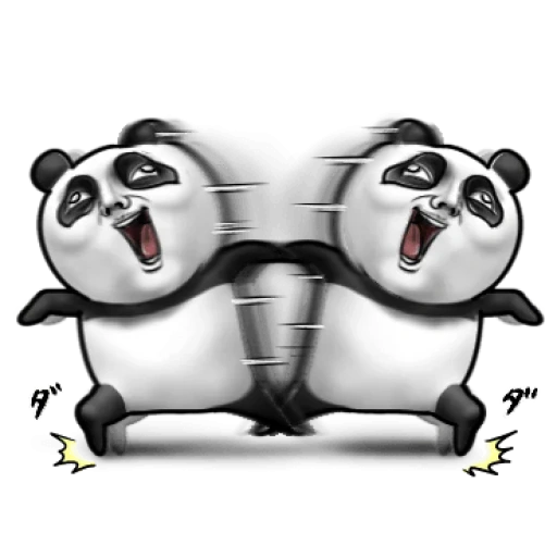 dos pandas, panda panda, panda de dibujos animados