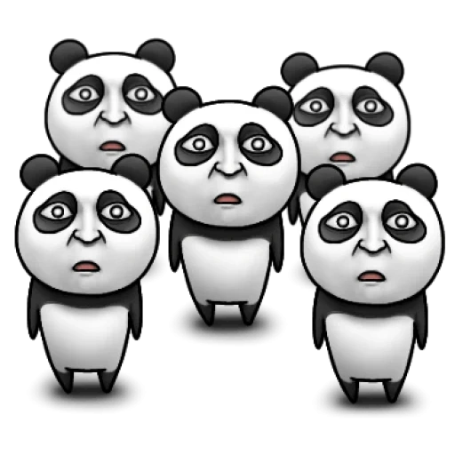 panda, panda panda, satu set emotikon panda