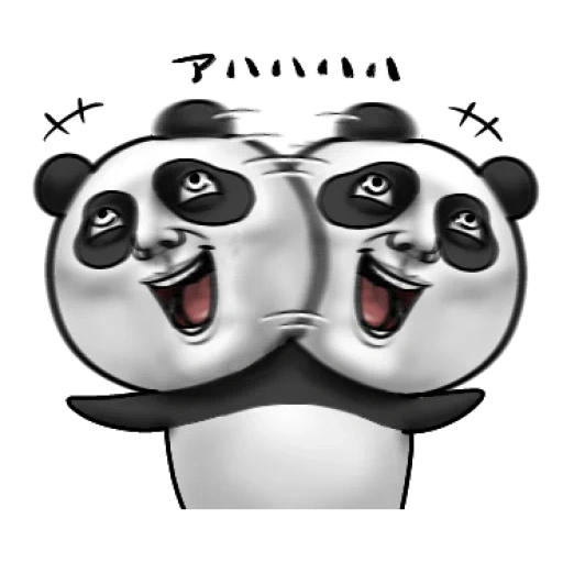 panda panda, head panda, push-pull panda, panda sticker, panda smiley face set