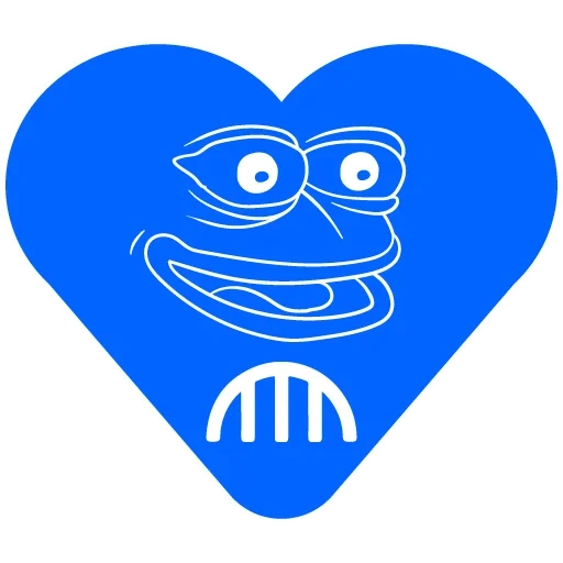 símbolo, corações, coração azul, coração feliz, toad pepe heart