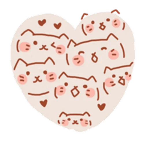 cat, gato, gato fofo, kawaini, adesivo em forma de coração