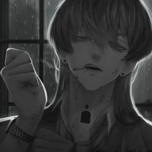 imagen, la tristeza del anime, personajes de anime, depresión de un chico de anime
