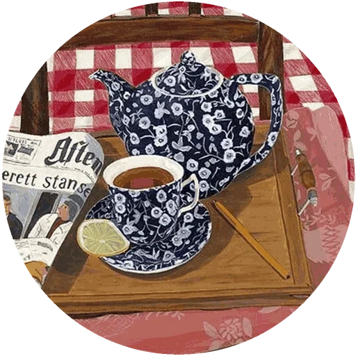 кружка, чайная чашка, современная живопись, художественные картины, чаепитие вареньем иллюстрации