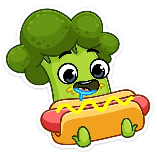 brauk, brócolis, personagem, cartoon brócolis