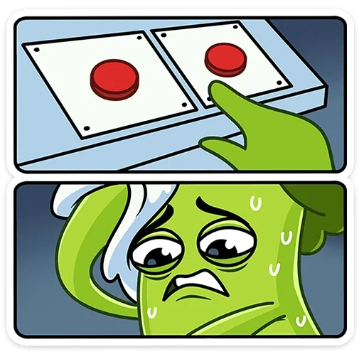 tutto, broup, meme del pulsante rosso, meme complex choice di due pulsanti