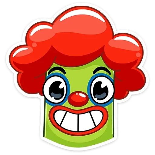 clowngesicht, clownlächel, clown ikone, clown auf einen weißen hintergrund, teile des gesichts des clowns