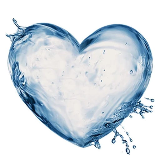 heart, water center, blue heart, water center, heart blue